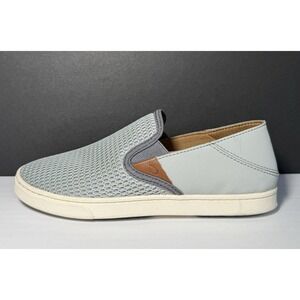 OluKai Women's Pehuea Slip On Convertible Loafer/Shoe Sz 6 Lt Blue/Gray Mesh EUC